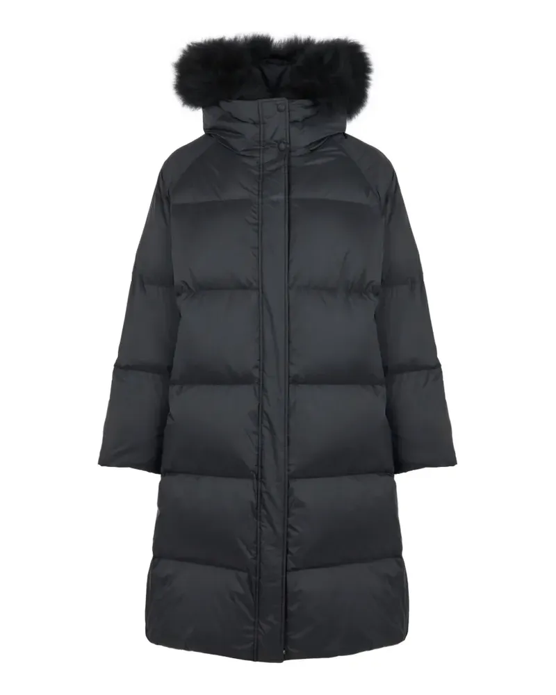 Yves Salomon Daunenjacke mit Lammwollbesatz - Schwarz Schwarz
