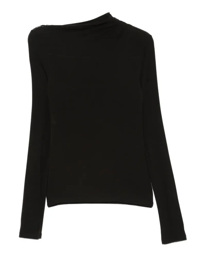 IMPERIAL draped long-sleeve top - Schwarz Schwarz