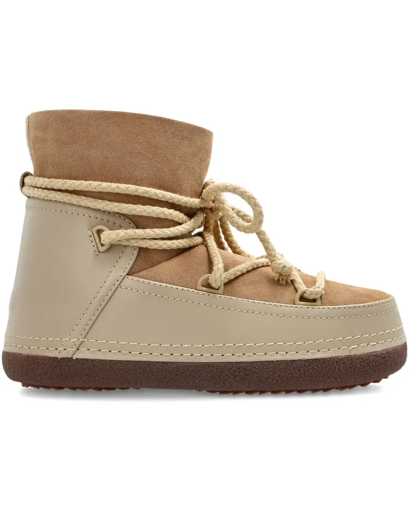 INUIKII leather lace-up snow boots - Nude Nude