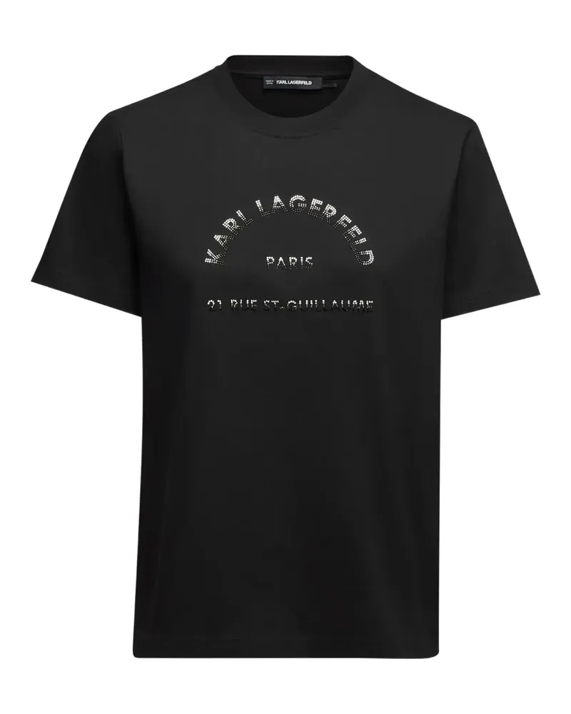 Karl Lagerfeld Rue St-Guillaume T-Shirt mit Strass - Schwarz Schwarz