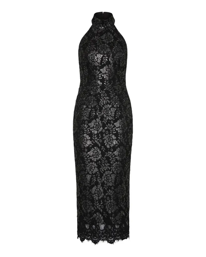 Rebecca Vallance Francaise Midikleid - Schwarz Schwarz