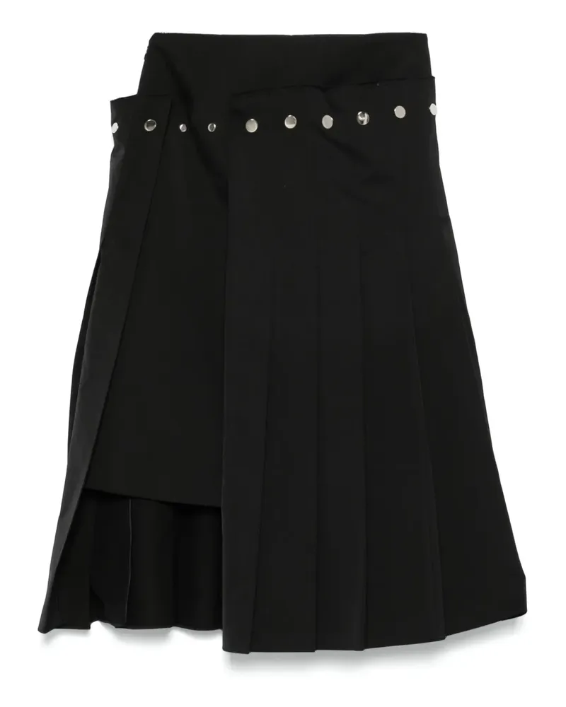 Rokh Faltenrock im Layering-Look - Schwarz Schwarz