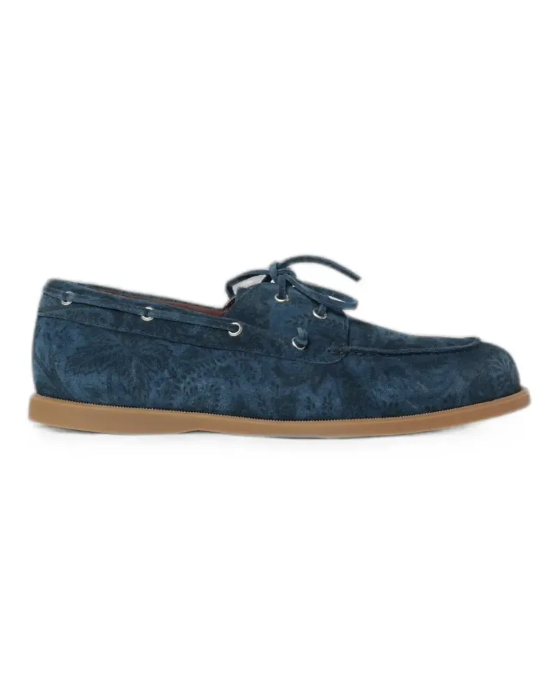Etro Paisley-print suede loafers - Blau Blau