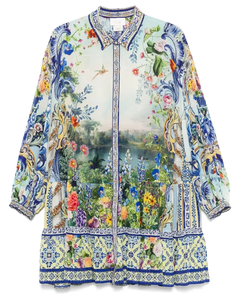 Camilla Minikleid mit Print - Blau Blau