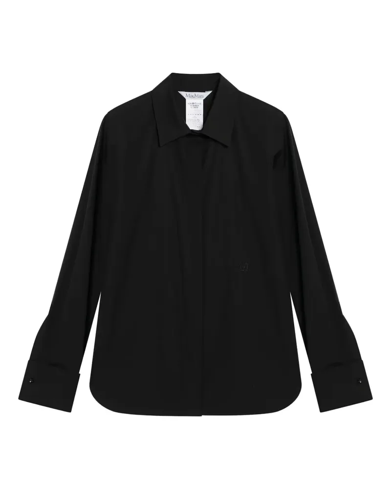 Max Mara Hemd mit Logo-Stickerei - Schwarz Schwarz