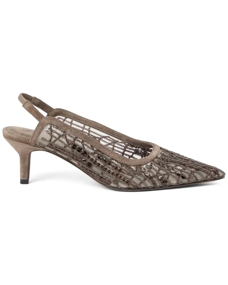 Brunello Cucinelli Pumps mit Pailletten 55mm - Braun Braun
