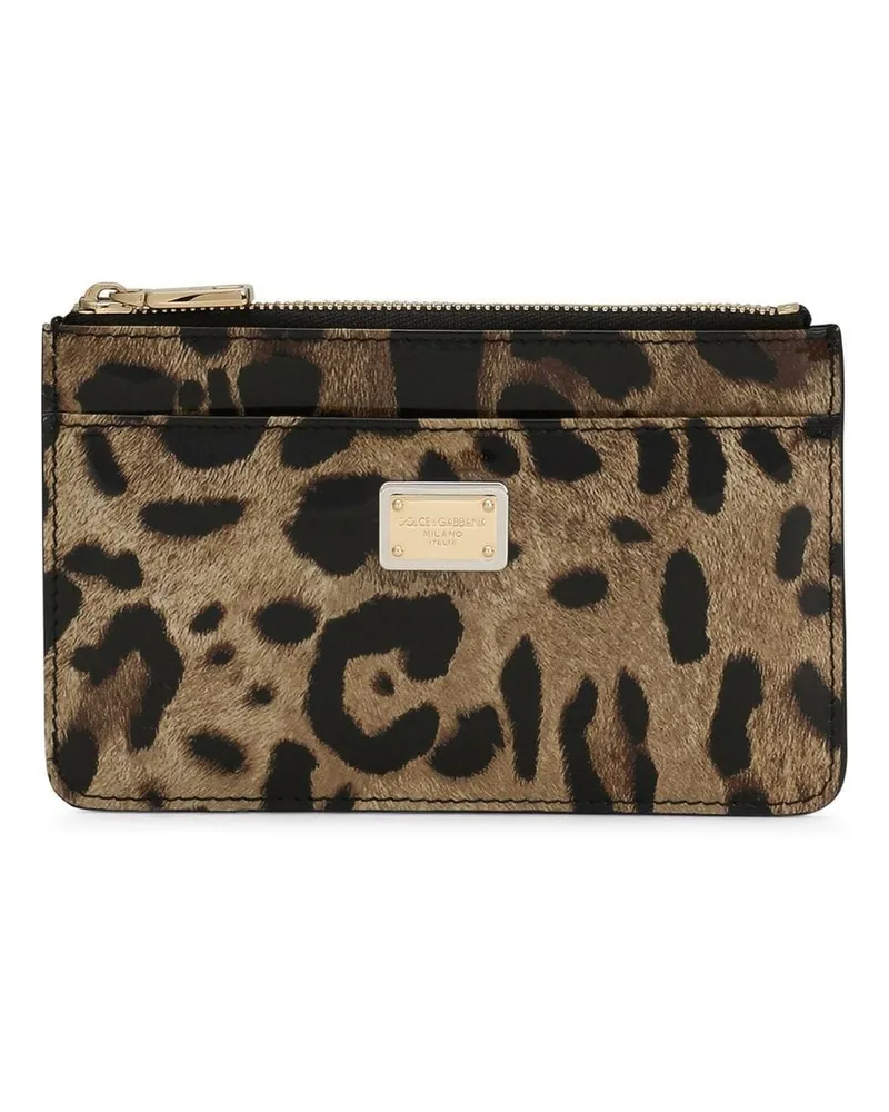 Dolce & Gabbana Kartenetui mit Leoparden-Print - Braun Braun