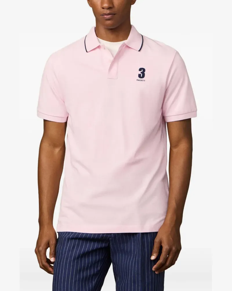 Hackett Heritage Poloshirt mit Spitze - Rosa Rosa