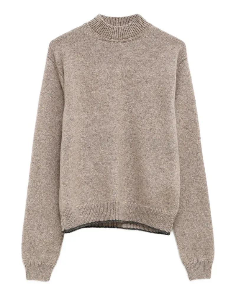 Jacquemus ribbed-trim long-sleeve sweater - Nude Nude