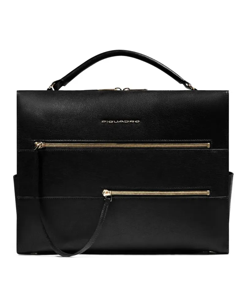 Piquadro leather laptop bag - Schwarz Schwarz
