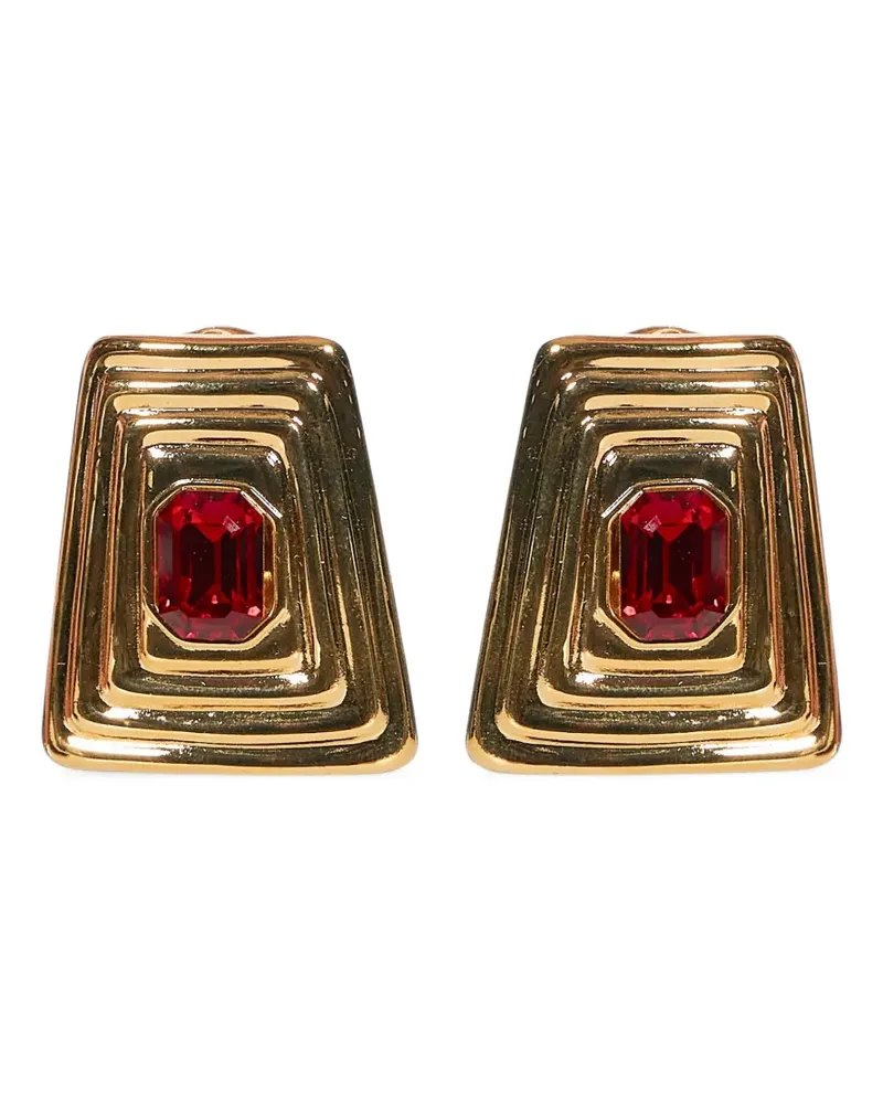 Alessandra Rich crystal-embellished geometric earrings - Gold Gold