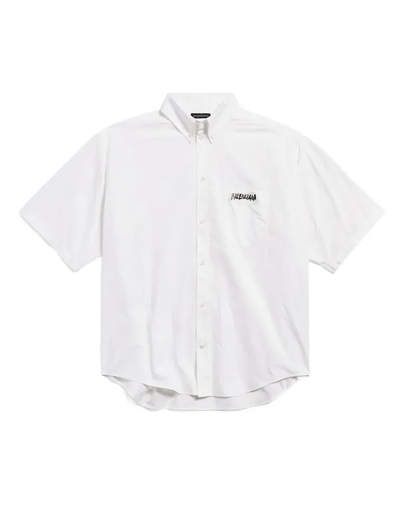 Balenciaga Hemd mit Logo-Detail - Weiß Weiß