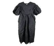 Midikleid mit Puffärmeln - Schwarz