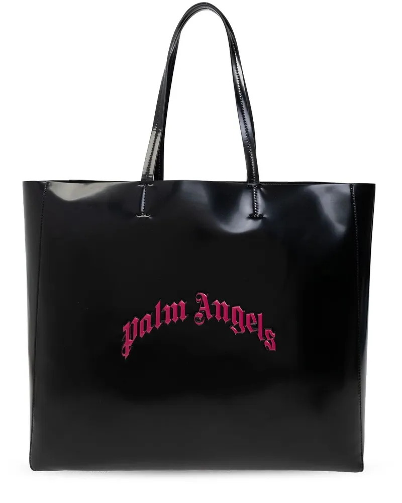 Palm Angels Curved Logo Tote Bag - Schwarz Schwarz