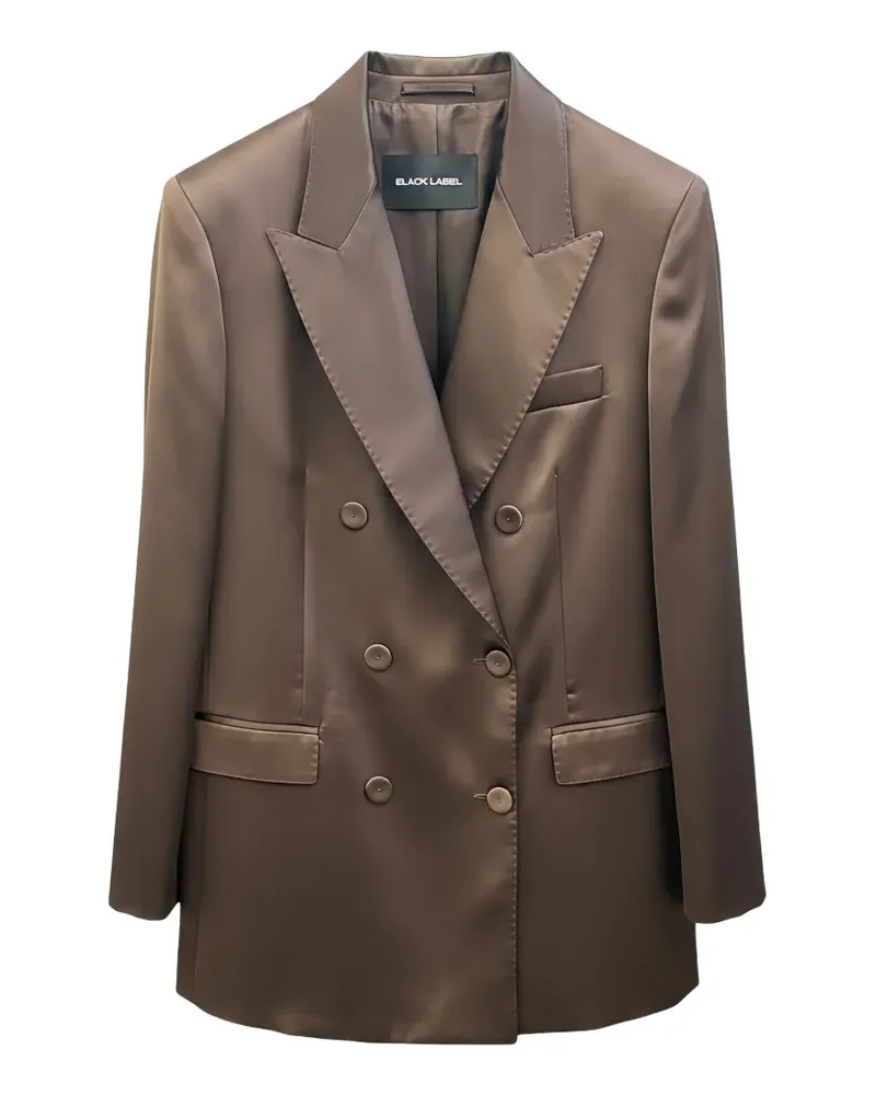 Studiorundholz double-breasted satin-finish blazer - Braun Braun