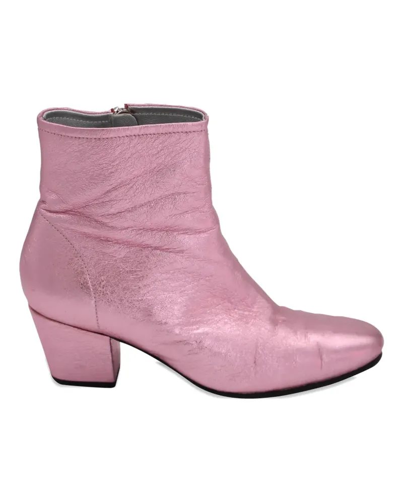 ALEXACHUNG Beatnik metallic-cuban ankle boot - Rosa Rosa