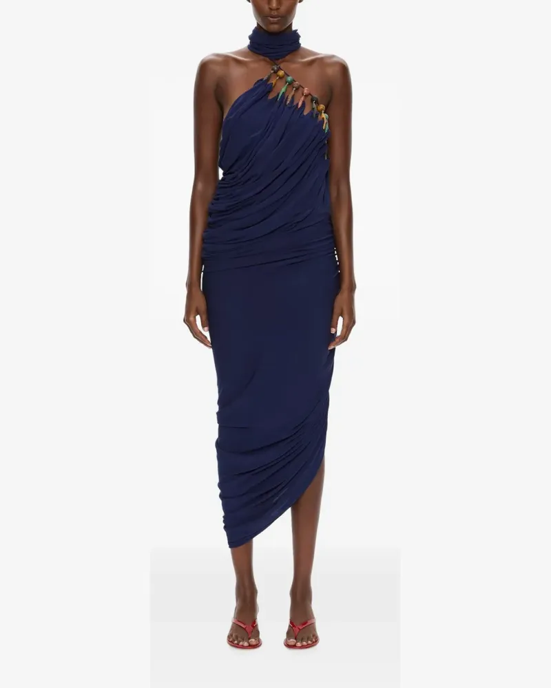 Christopher Esber Tropique Droplet Neckholder-Kleid - Blau Blau