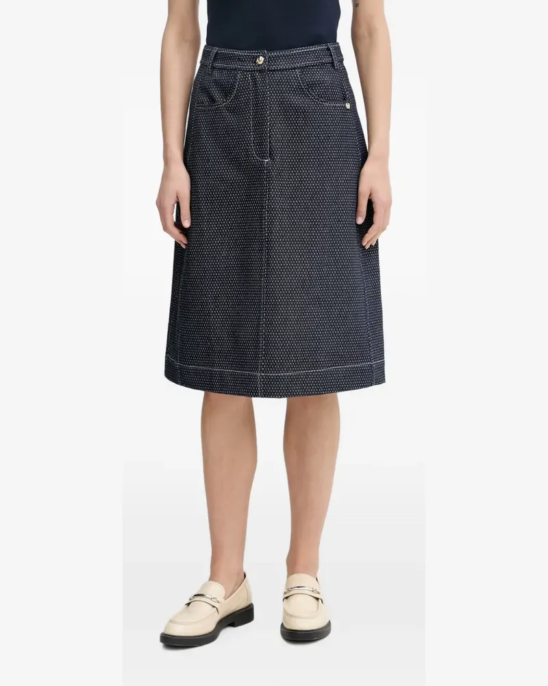 Mos Mosh MMAzure Jaxx geometric-print A-line midi skirt - Blau Blau