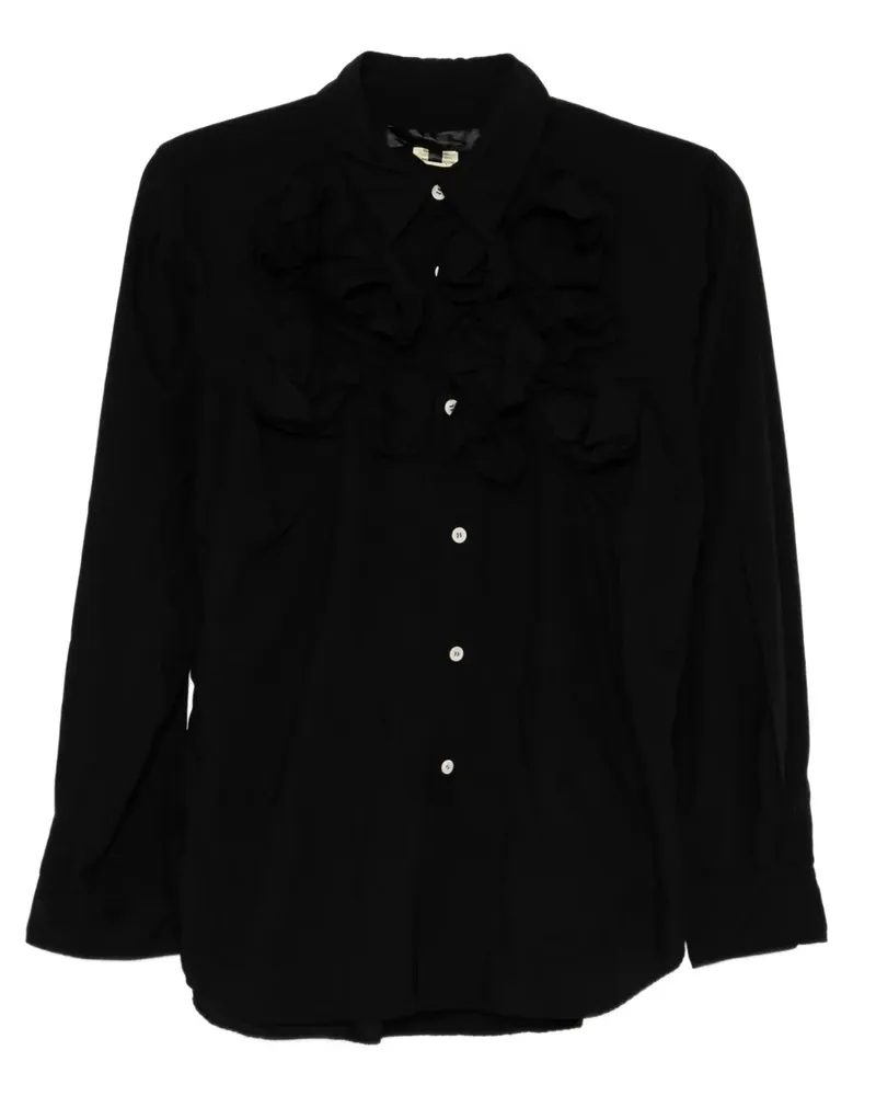 Comme des Garçons Blusen mit Rosendetail - Schwarz Schwarz