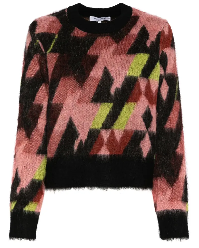 Kitsuné Pullover aus grafischem Jacquard - Rosa Rosa