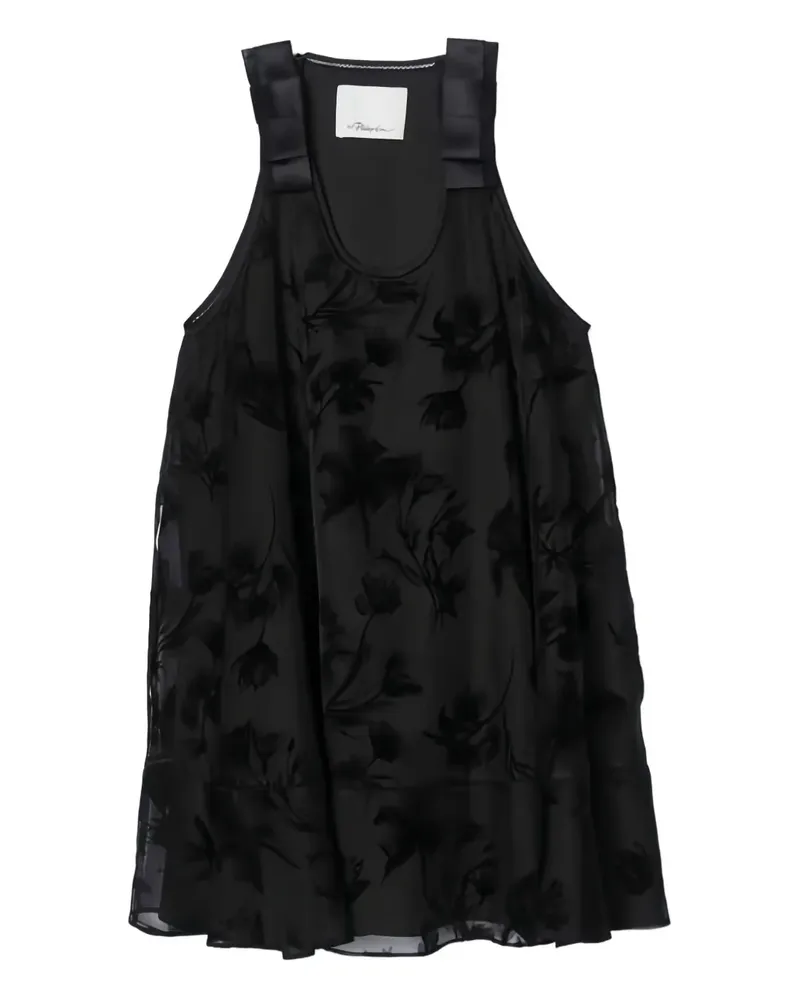3.1 phillip lim Minikleid mit Blumenprägung - Schwarz Schwarz