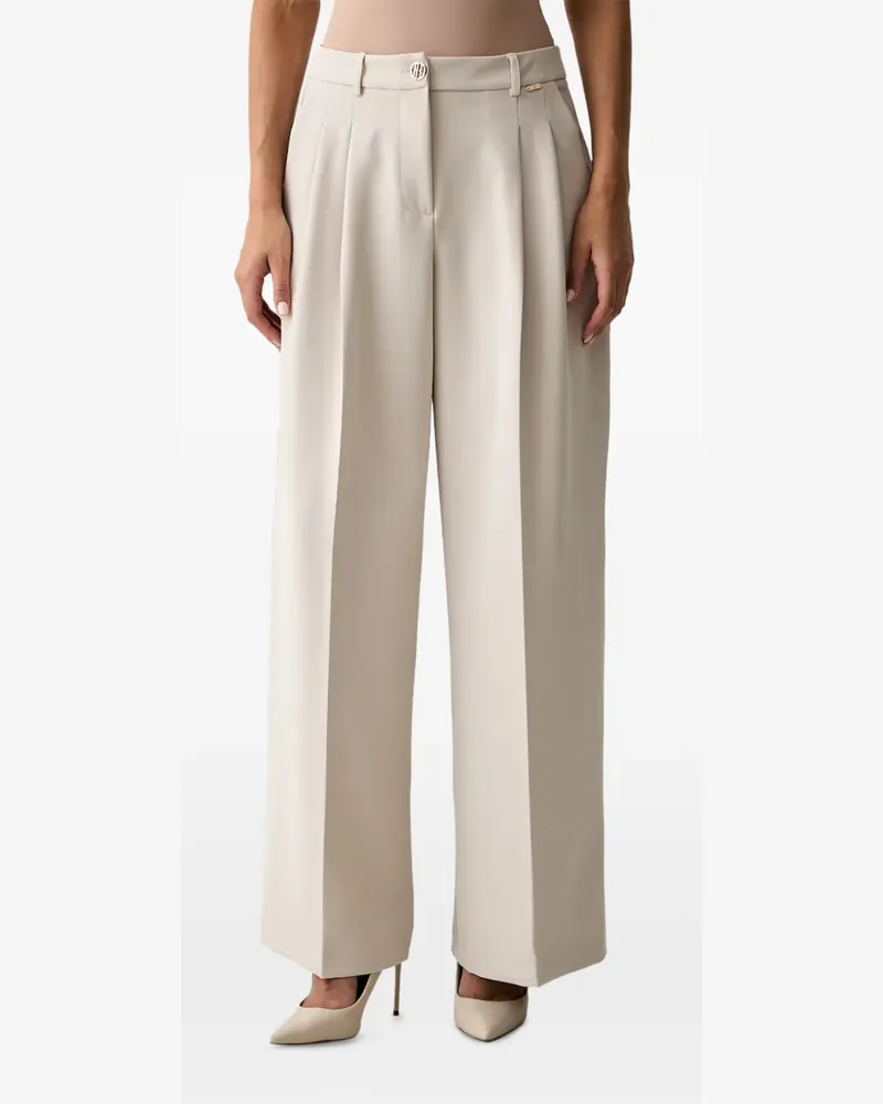 Fracomina Wide-Leg-Hose mit Bundfalten - Nude Nude
