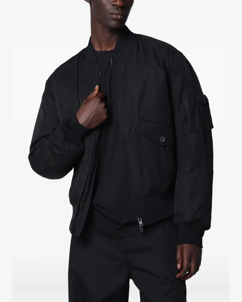 Y-3 logo-print bomber jacket - Schwarz Schwarz