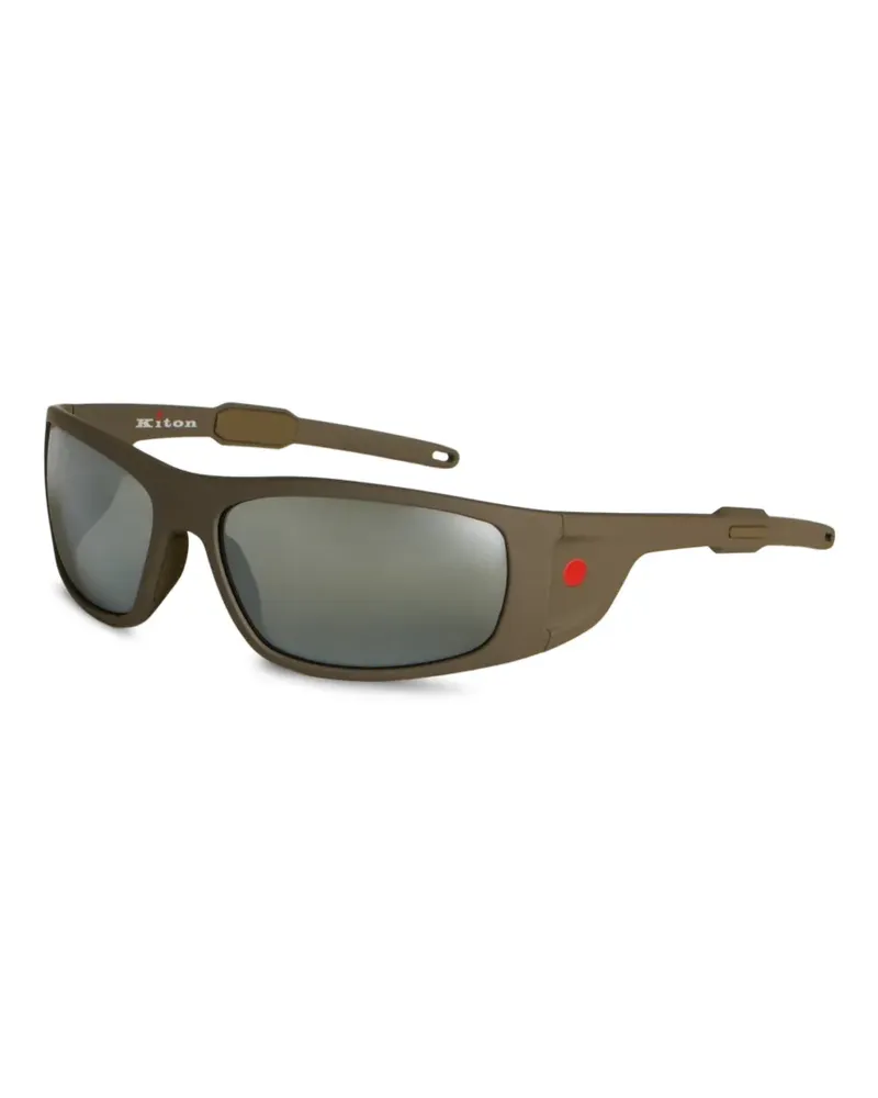 Kiton Polarisierte Sonnenbrille im Wraparound-Stil - Grau Grau