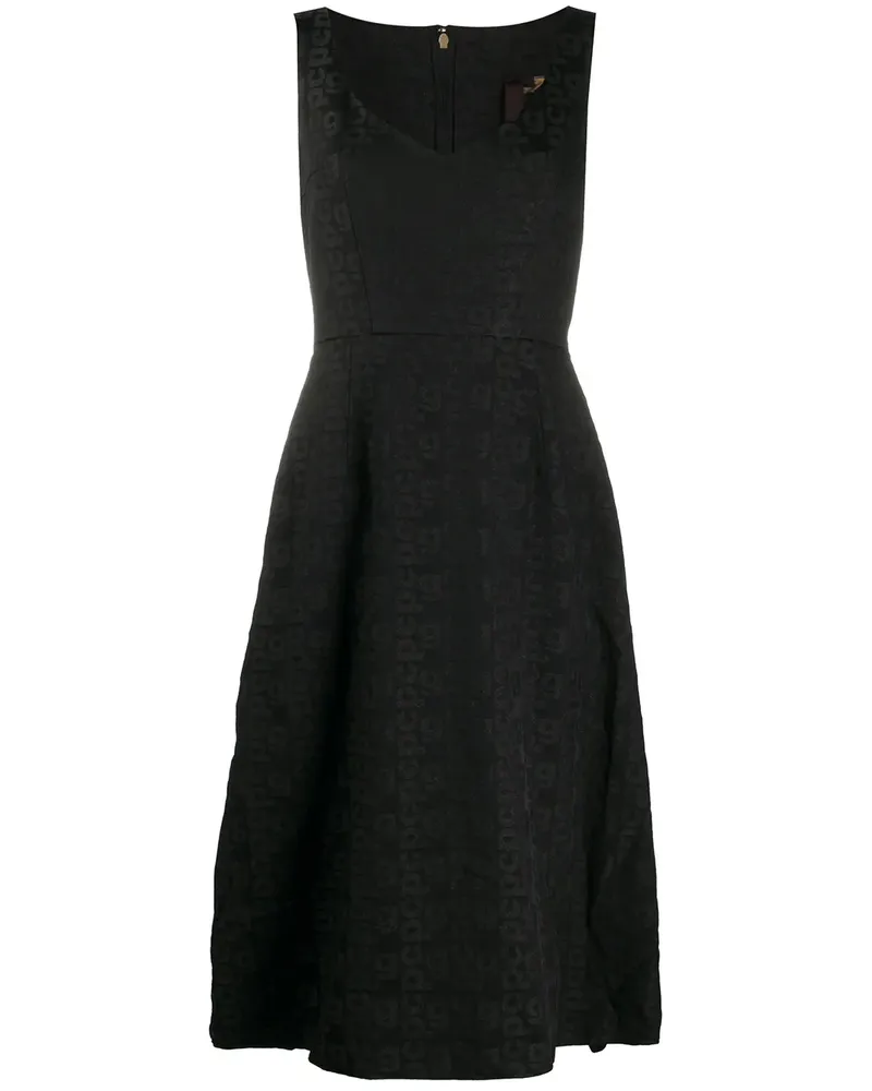 Comme des Garçons Midikleid mit Monogramm - Schwarz Schwarz