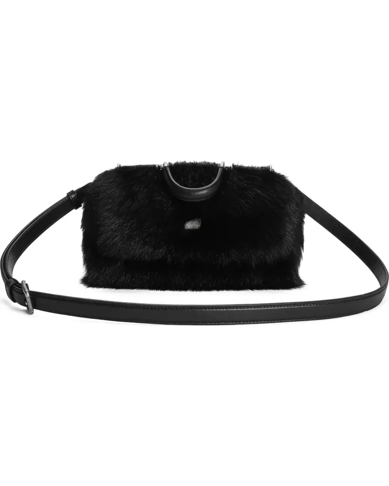 Dolce & Gabbana My Sicily Tote Bag mit Pelzhenkel - Schwarz Schwarz