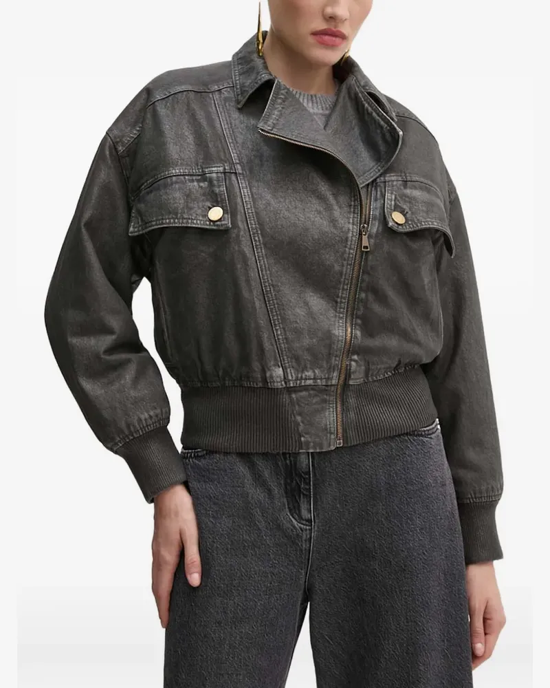 Elisabetta Franchi Jacke mit Knopfverschluss - Grau Grau