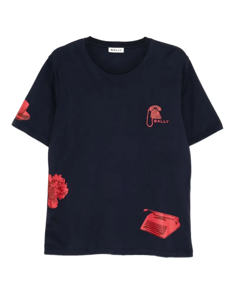 Bally T-Shirt mit grafischem Print - Blau Blau