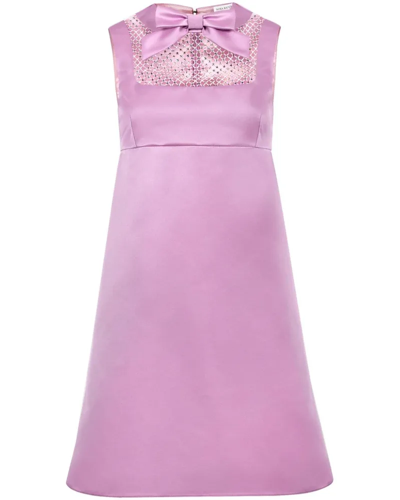 Nina Ricci Minikleid in Satinoptik mit Schleifendetail Rosa