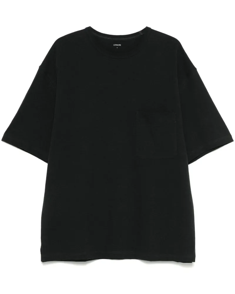 Christophe Lemaire T-Shirt mit Jersey-Struktur - Schwarz Schwarz