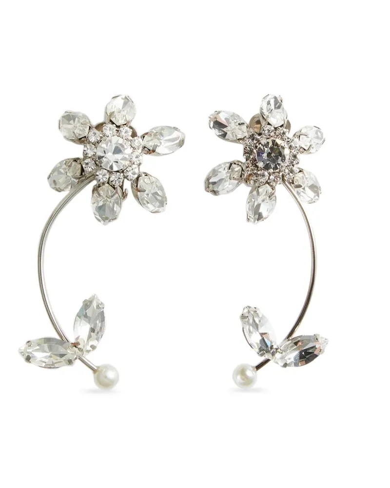 Dsquared2 Ohrringe mit Kristallblumen - Silber Silber