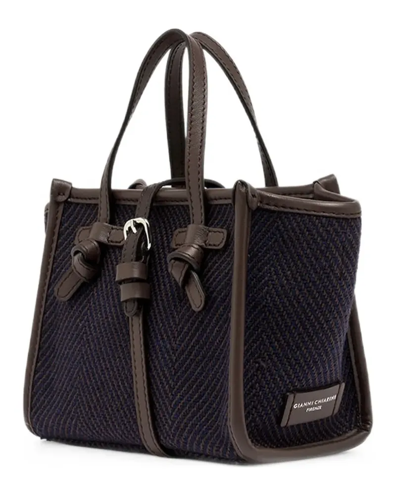 Gianni Chiarini small Miss Marcella herringbone-knit tote bag - Blau Blau