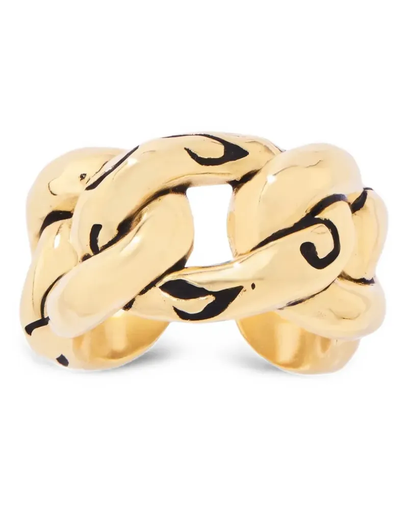 Aurélie Bidermann Imbali leopard-print ring - Gold Gold