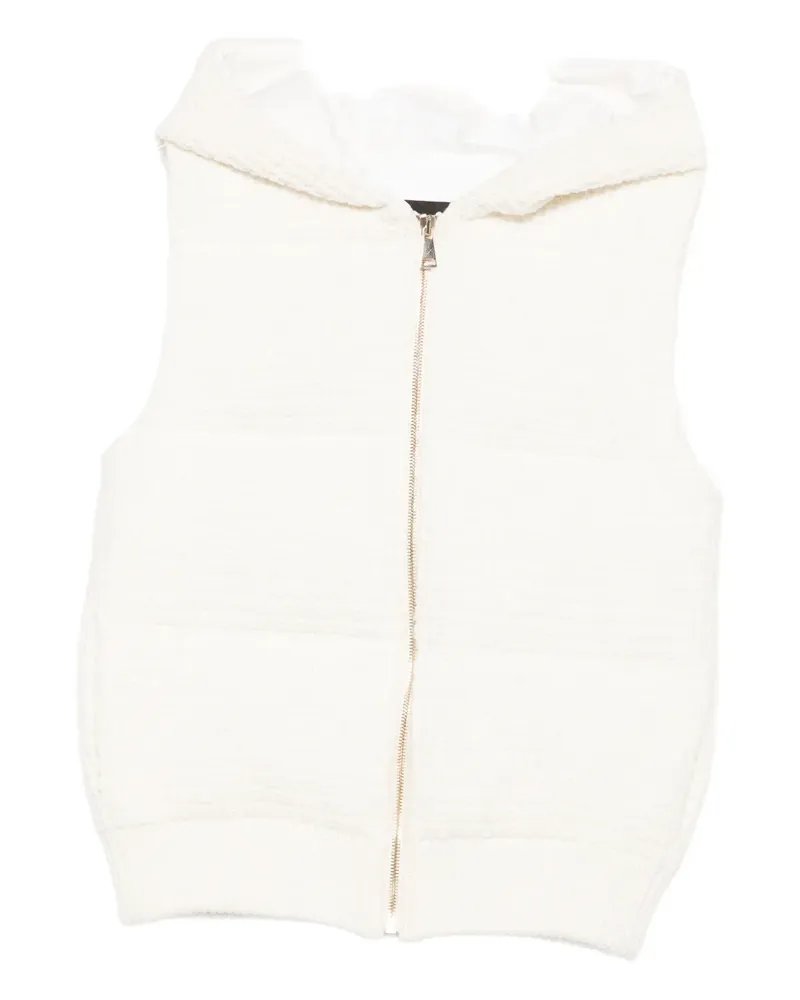 Fabiana Filippi Kapuzenweste mit Reißverschluss - Weiß Weiß