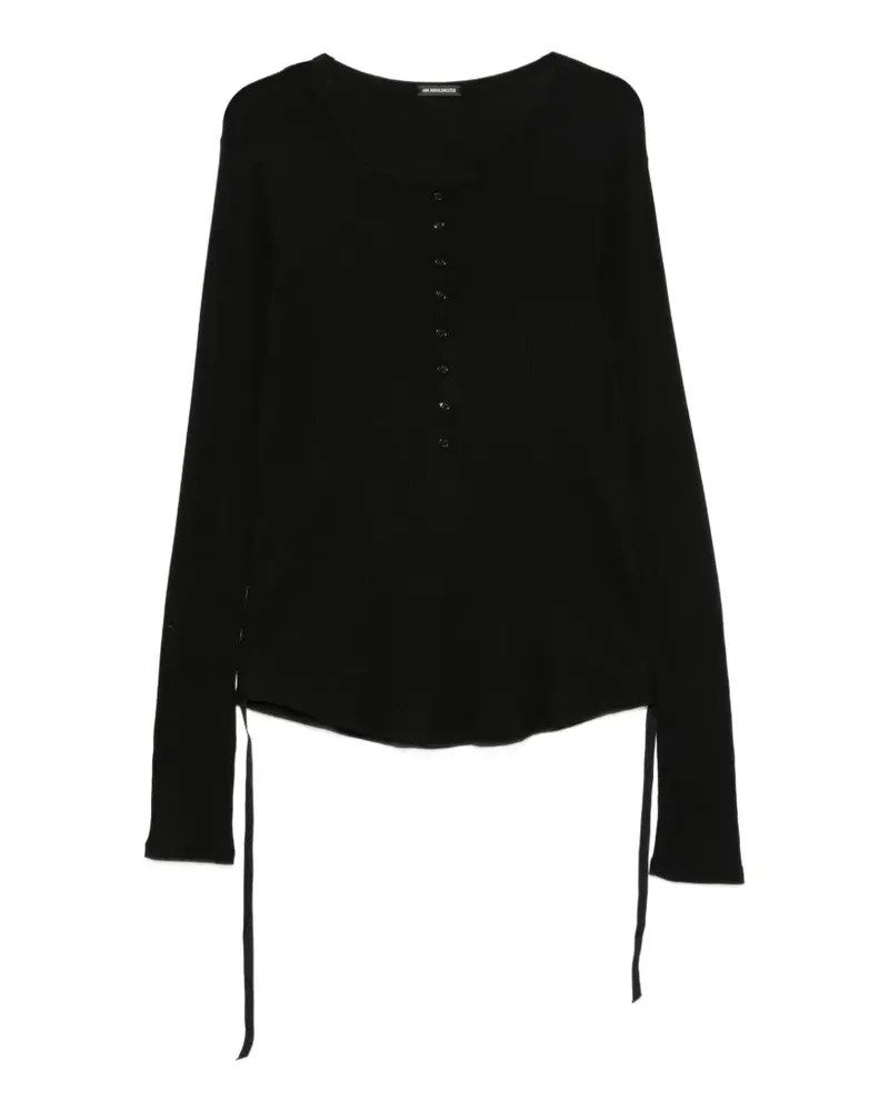 Ann Demeulemeester Geknöpfter Pullover mit Raffungen - Schwarz Schwarz