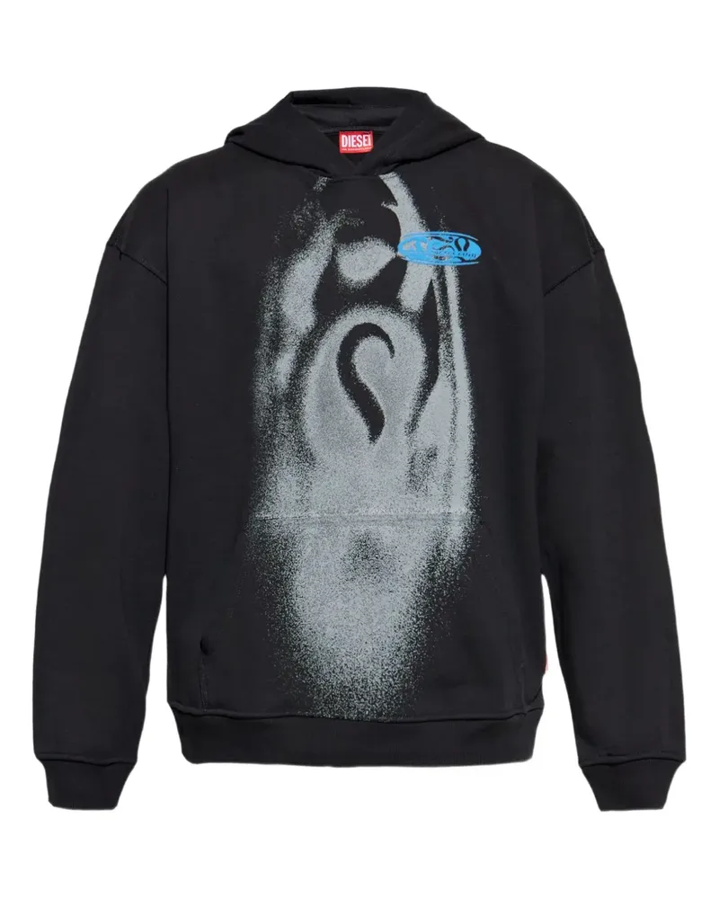 Diesel Hoodie mit grafischem Print - Schwarz Schwarz