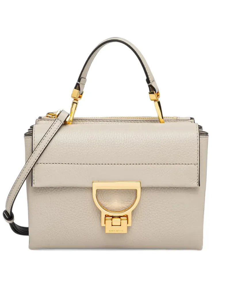 Coccinelle small Arlettis leather tote bag - Nude Nude