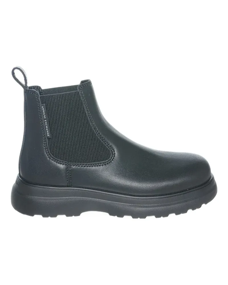 Armani Exchange leather ankle boots - Schwarz Schwarz