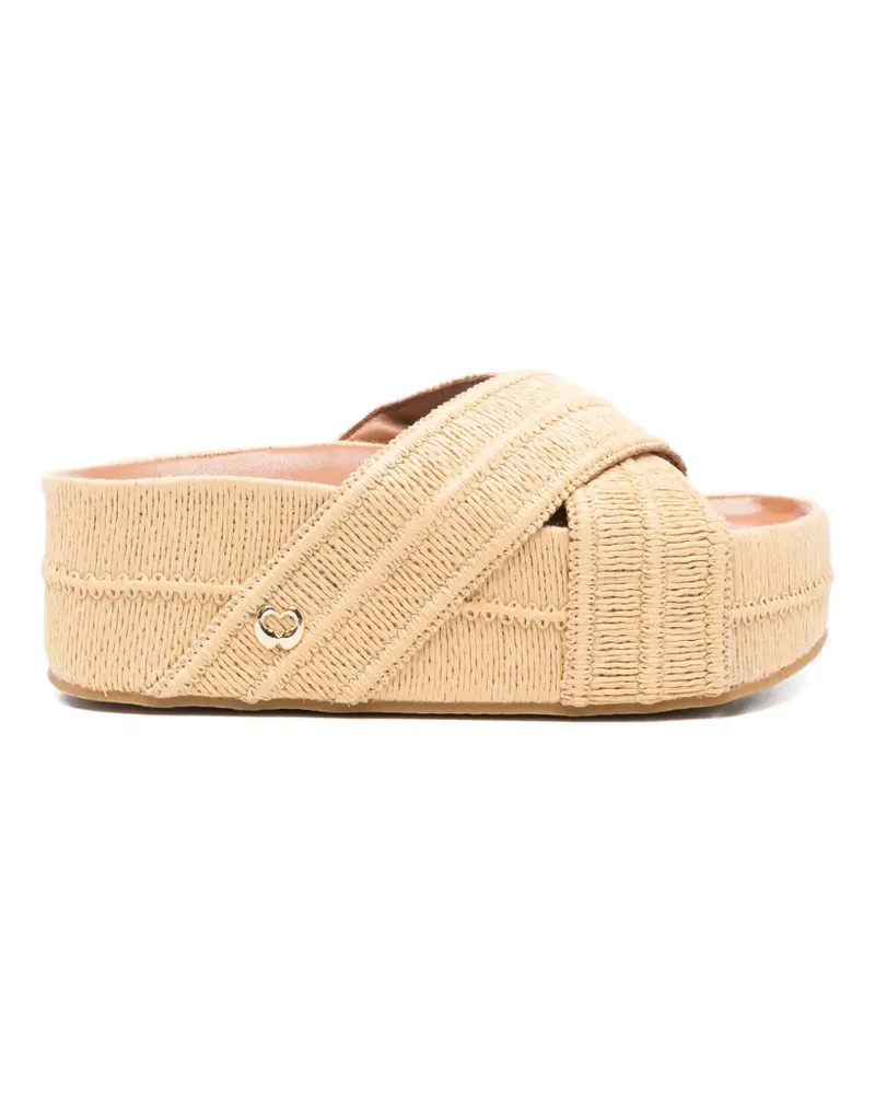 Maje Gewebte Mules mit überkreuztem Design - Nude Nude