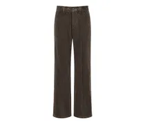 Cordhose mit weitem Bein - Braun