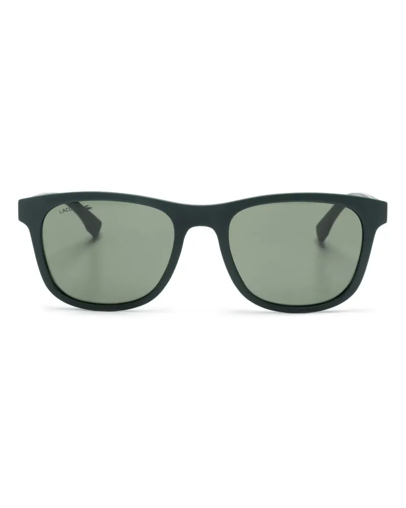 Lacoste Eckige Sonnenbrille mit Logo-Gravur - Grün Grün