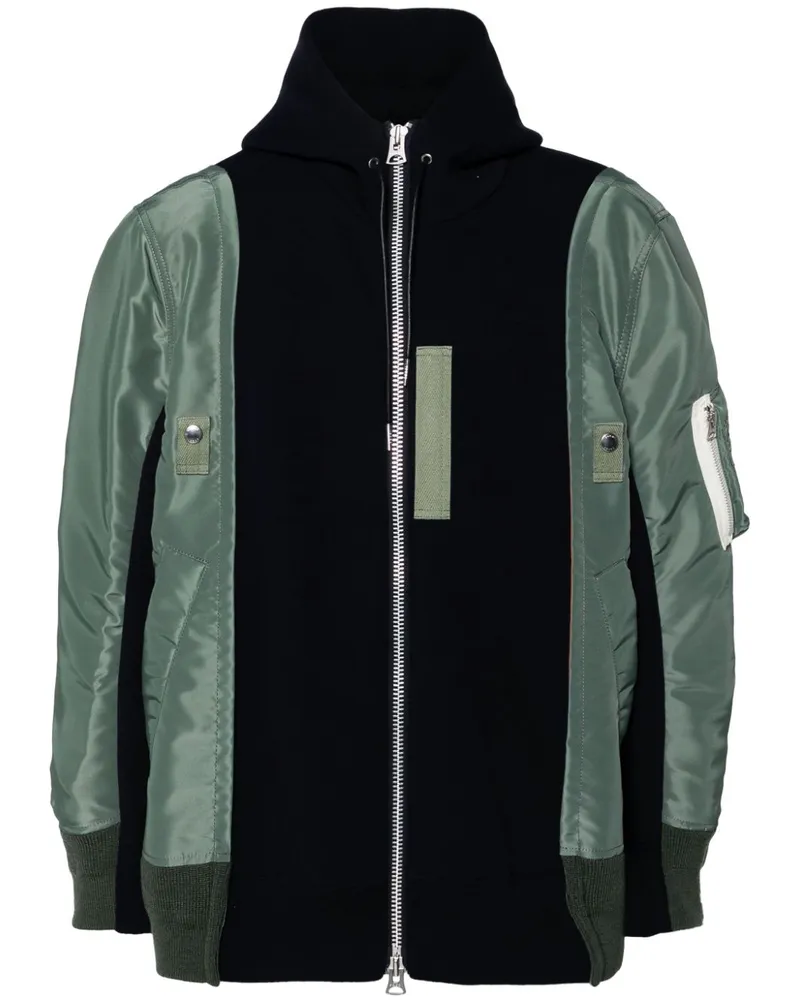 Sacai Hoodie aus Twill - Grün Grün