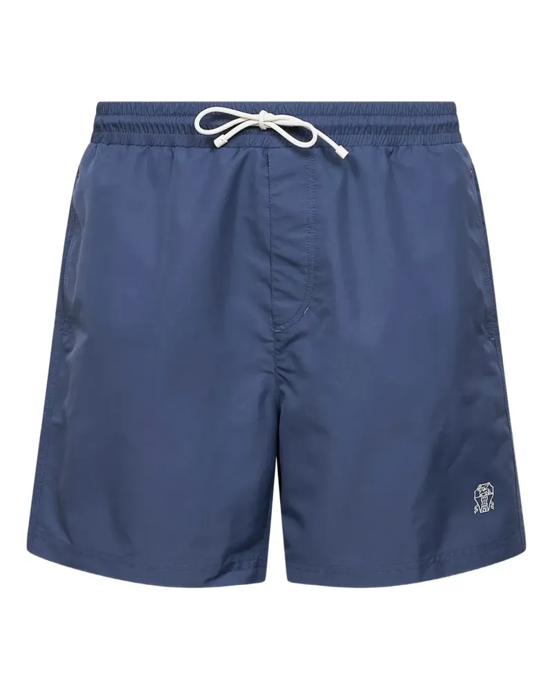 Brunello Cucinelli logo swim shorts - Blau Blau