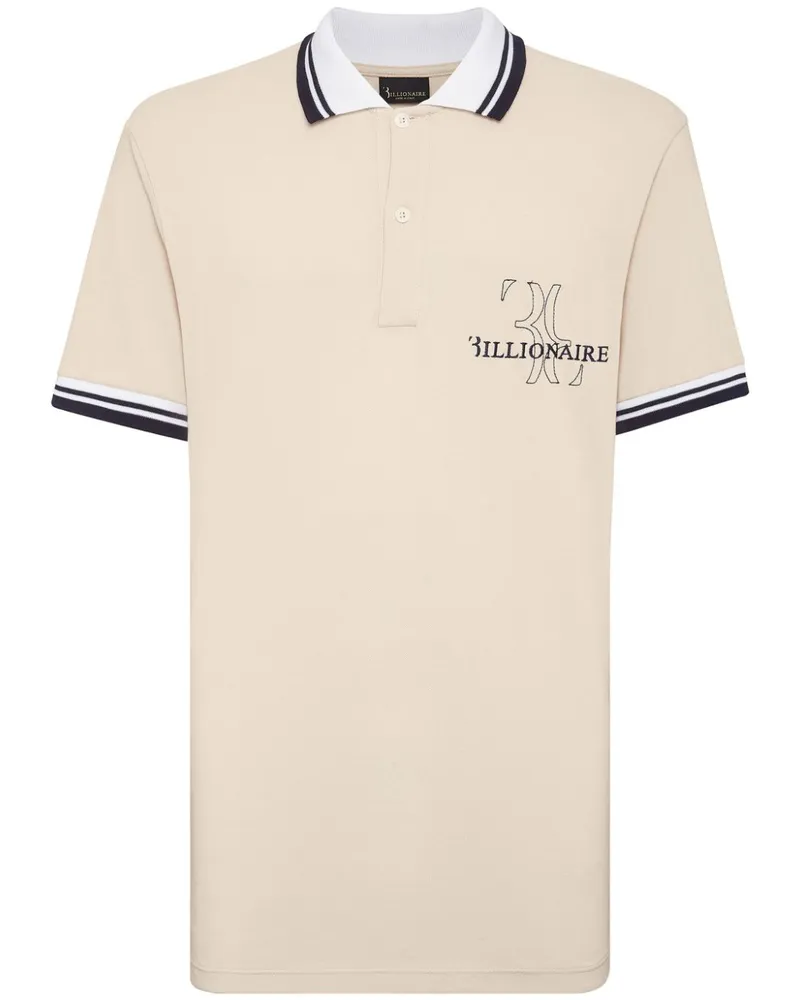 Billionaire Poloshirt mit Logo-Stickerei - Nude Nude