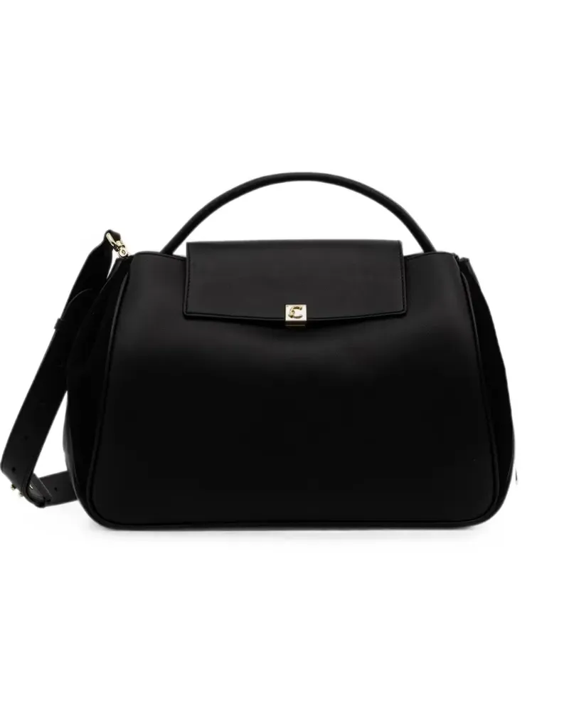 Coccinelle Schultertasche mit Logo-Schild - Schwarz Schwarz