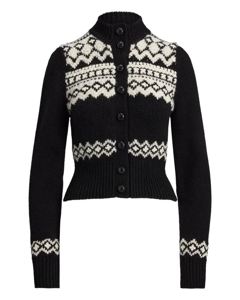 Ralph Lauren Fair-Isle-Cardigan - Schwarz Schwarz